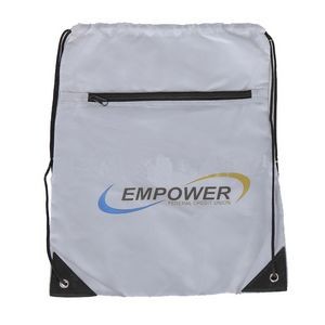 Sports Drawstring Backpack with Front Zipper