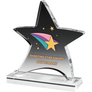 Clear Moving Star Award (6 1/2"x 7 1/4"x 3/4") Full Colour PhotoImage