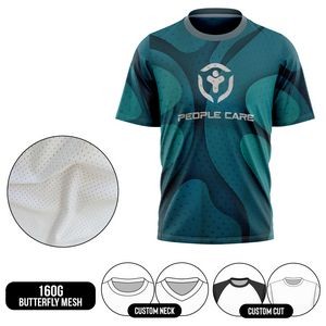 Unisex Sublimation Performance Grade Short Sleeve T-Shirt - 160G Butterfly Mesh