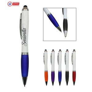 White Lever Touch Ballpoint Pen
