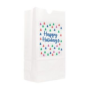 Bold Christmas Trees Predesigned 1-sided SOS Paper Bags 6" X 11.0625" X 3.625"
