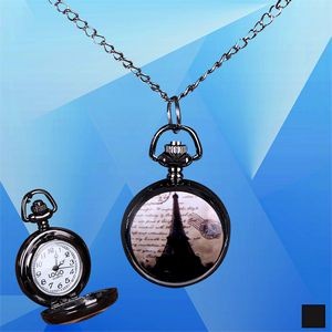 Pendant/Pocket Stainless Steel Watch w/ Chain