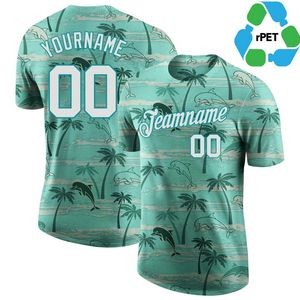 Men's rPET Recycled 100% Polyester Sublimation Performance Short Sleeve T-Shirt