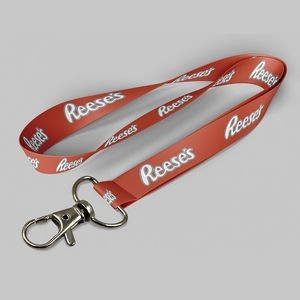 5/8" Texas Orange custom lanyard printed with company logo with Thumb Trigger attachment 0.625"