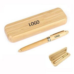 Bamboo Wood Ballpoint Pen Gift Set With Wooden Box
