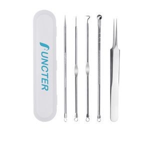 5 Pcs Stainless Steel Acne Extractor Tool Set with Plastic Box