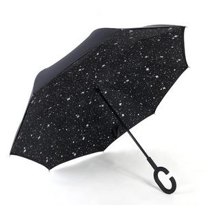 Manual double-layer reverse umbrella