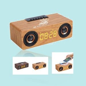 Wooden Pattern Remote Control Speaker with Wireless Charging
