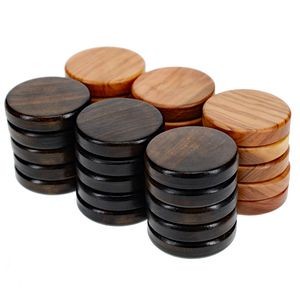Olive Wood Backgammon Checkers/Chips in Brown & Natural