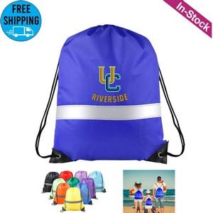 Drawstring Backpacks Bags with Reflective Strip