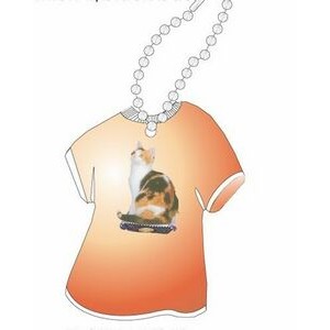Calico Cat Promotional T Shirt Key Chain w/ Black Back (4 Square Inch)