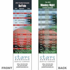 Buffalo Pro Football Schedule Bookmark (2 1/4"x8 1/2")