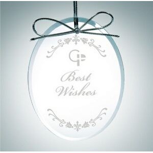 Premium Oval Clear Glass Ornament Award
