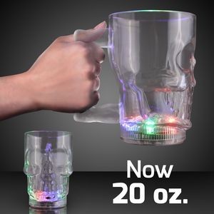 20 Oz. Flashing LED Big Skull Mug - BLANK