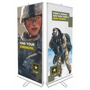 Double-Sided Retractable (Roll Up) Banner Stand (33"x80")
