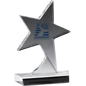 Clear Standing Star Award (5"x 7"x 3/4") Screen-Printed