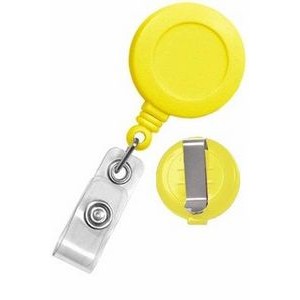 Blank Yellow Round Retractable Badge Reel