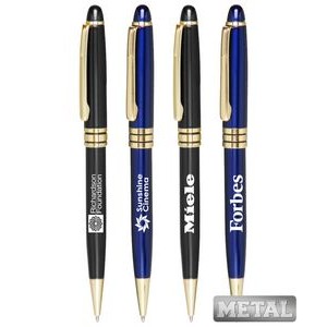 Union Printed - Gleaming - Metal Body Twist Pen with Gold Trim