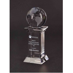 8" Crystal Globe Stand Award
