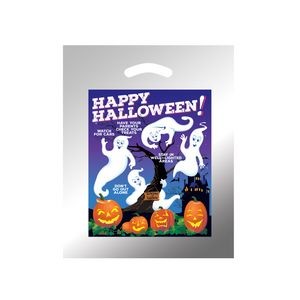 Halloween Stock Design Silver Reflective Die Cut Bag  Ghosts w/Pumpkins