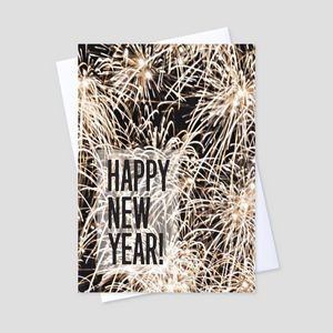Fireworks at Night New Year Greeting Card