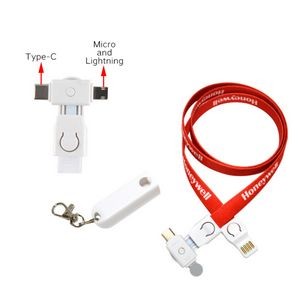 Newest Type-C 3-in-1 Charging Cable Lanyard