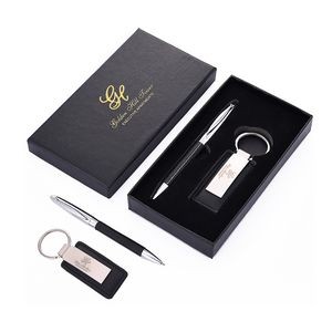 Executive Pen Leather Key Fob Gift Box Kit