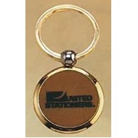 Airflyte® Round Leather Key Ring w/Brass Back