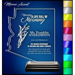 12" Arizona Clear Acrylic Award with Mirror Accent
