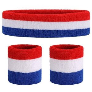 Striped Sweatbands and Wristbands Sweatbands Colorful striped sweatband set