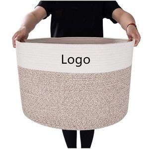 Extra Large Woven Cotton Rope Laundry Basket Toy Storage Basket