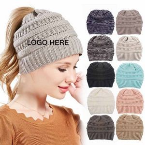 Winter Knitted Tail Women Hat