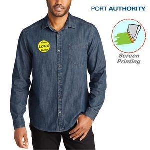 Port Authority Long Sleeve Perfect Denim Shirt 5.4 oz Custom