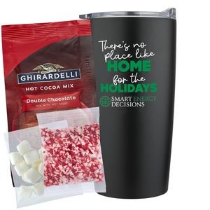 Promo Revolution - 20 Oz. Vacuum Sealed Straight Tumbler Gift Set w/Ghirardelli Hot Chocolate Kit
