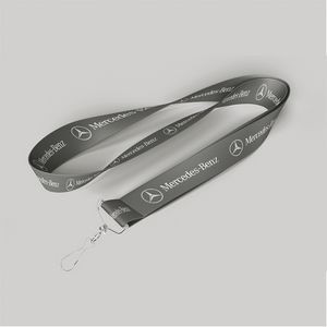 5/8" Charcoal custom lanyard printed with company logo with Jay Hook attachment 0.625"