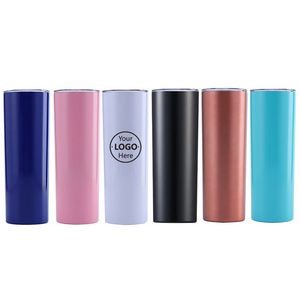 20 Oz Stainless Steel Straight Water Bottle With Straw