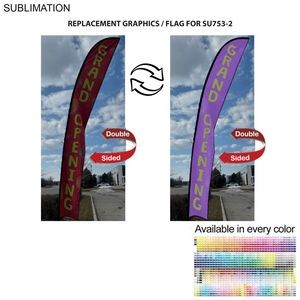 Replacement Flag for 19' X-Large Feather Flag Kit, Full Color Graphics Double Sided