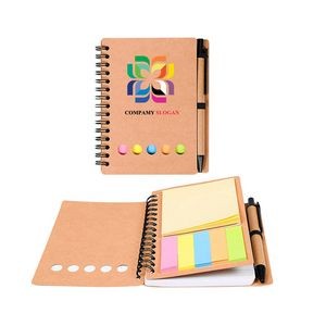 Sticky Note Ball-point Pen Complete Set Spiral Notebook
