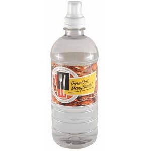 20 Oz. Custom Labeled Bottled Spring Water w/Sport Cap
