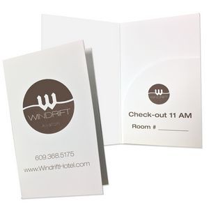 Card Holder Folder with Curved Pocket PMS Printed (2-3/4" x 4-1/2")