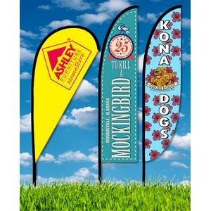 Zoom 3 Feather Flag w/ Stand - 10ft Double Sided Graphic