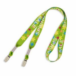 3/4" Color Match Name Tag Lanyard w/ Double Ended Bulldog Clip (Dye Sub)