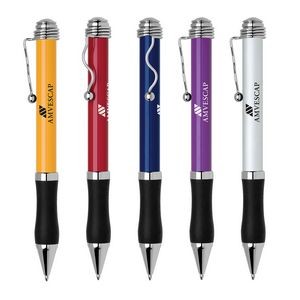 Flora-II Aluminum Squiggle Ballpoint Pen w/Rubber Grip & Chrome Trim