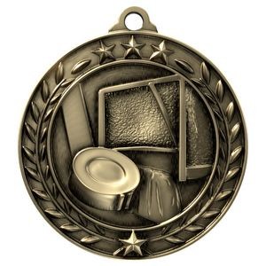 Antique Hockey Wreath Award Medallion (1-3/4")