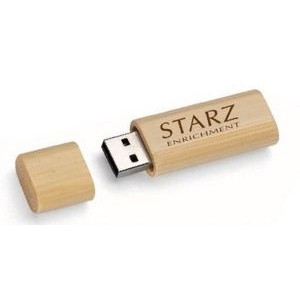 Bamboo USB Flash Drive w/Key Chain (128 GB)