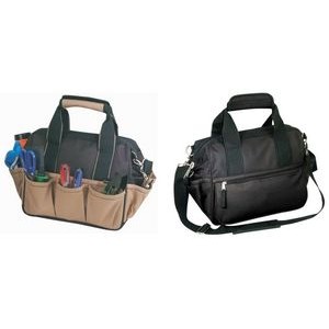Deluxe Briefcase Tool Bag - Black, Black and Khaki