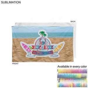 Plush and Soft Velour Terry Cotton Blend Beach Towel, 35x60, Sublimated Graphics Edge to Edge