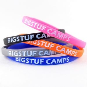 Thin Debossed Color Filled Silicone Wristband