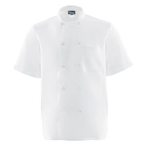 Fame® White Short Sleeve Chef Coat w/Mesh Back