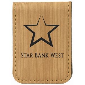Bamboo Laser Engraved Leatherette Money Clip (1 3/4" x 2 1/2")